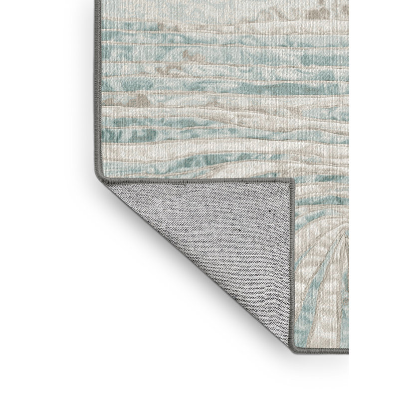 Machine Washable Gray Area Rug, Square 6'