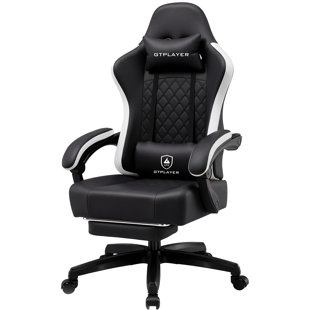 LUCKRACER GAMING CHAIR Adjustable Reclining Ergonomic Swiveling PC & Racing Game Chair with Footrest
