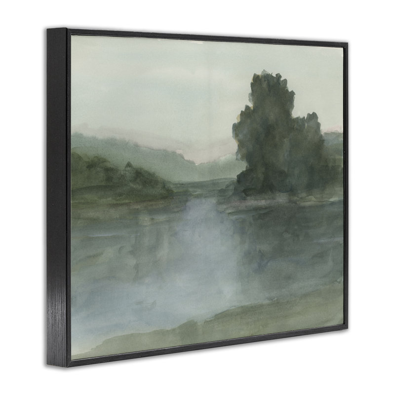«Tranquil Lake at Twilight Giclee Art», conception par Ethan Harper, H 11 po x l 14 po, Giclée encadrée noir minuit