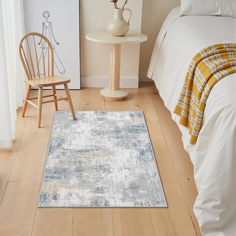 Tapis moderne lavable à la machine avec envers antidérapant, Rectangulaire 2 pi x 3 pi