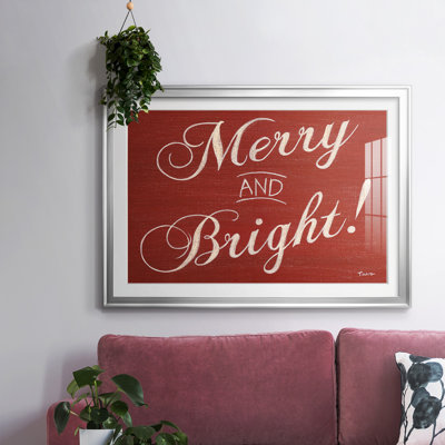 «Red Merry And Bright», art textuel encadré sur papier