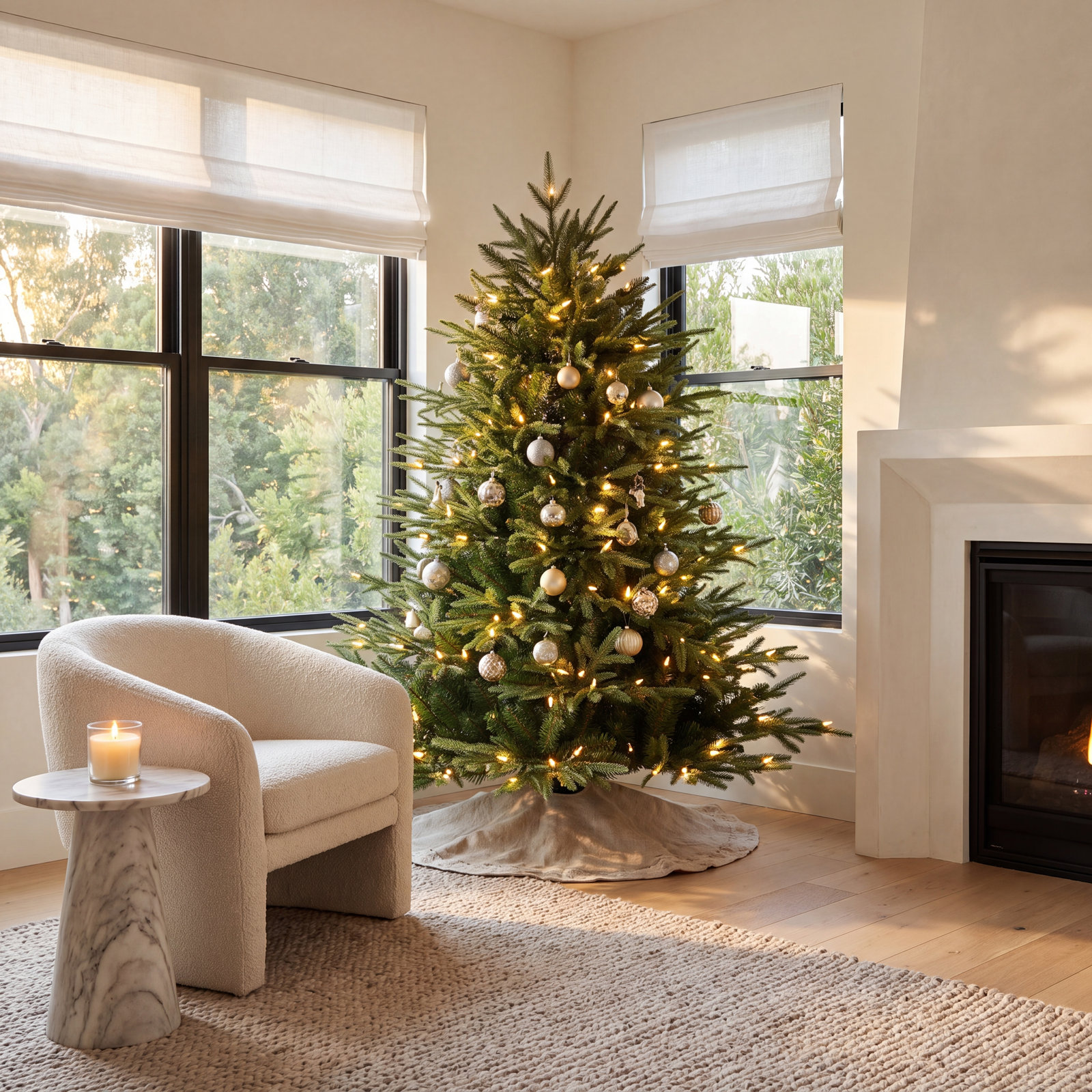 Pre-Lit Fraser Fir Christmas Tree, 4.5' H