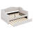 Daybed With Trundle And LED, Upholstered Linen Day Bed Frame With Tufted Button Backrest-909913600-909913606