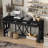 Anlen Acacia Veneer Console Table with 4 Drawers & X-Leg Base-114733111