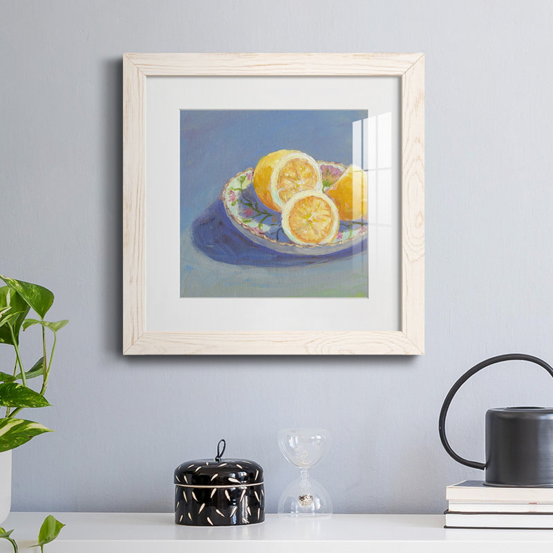 Nature morte aux agrumes I - reproduction d'art, Papier encadré blanc, H 35,5 po x l 35,5 po x P 1,5 po, Blanc