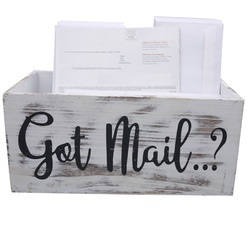 Boîte aux lettres Jaidon Got, organisateur de courrier de ferme, bureau, boîte aux lettres en bois, Blanc