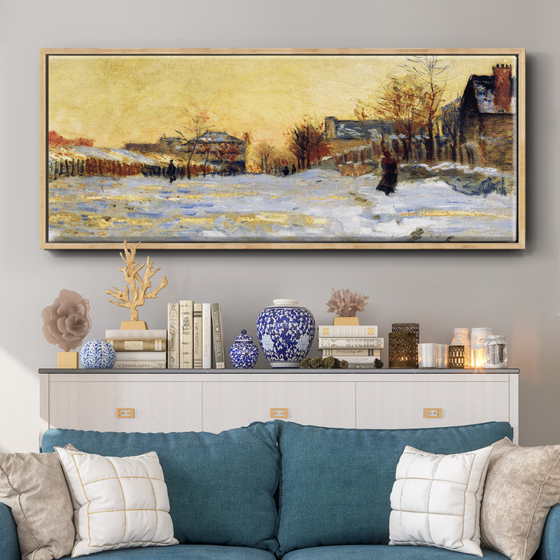 «Snow Effect, The Street In Argentuil», 1875, reproduction d'art sur toile, H 8 po x l 20 po x P 1,5 po