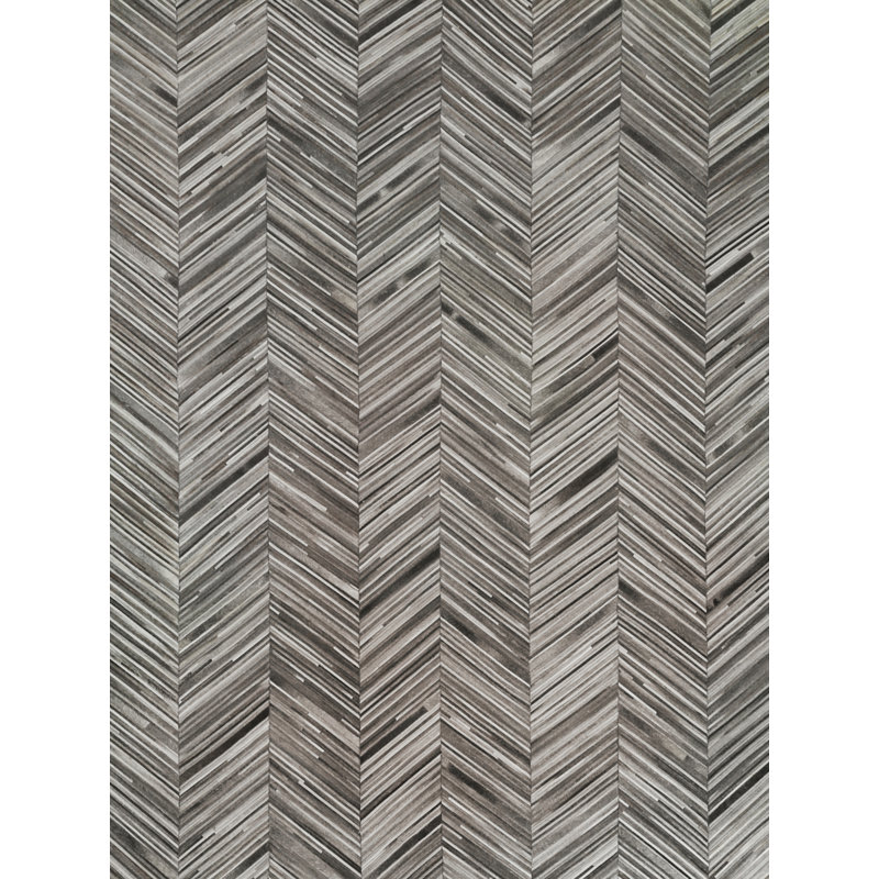 Natural Hide Cowhide Chevron Area Rug, Rectangle 8' x 11'
