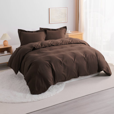 3 Pieces Duvet Cover Set, 100% Brushed Microfiber Comforter Cover Set with Ties - NTBAY