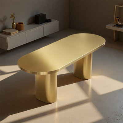 Table de présentation ovale en acier inoxydable