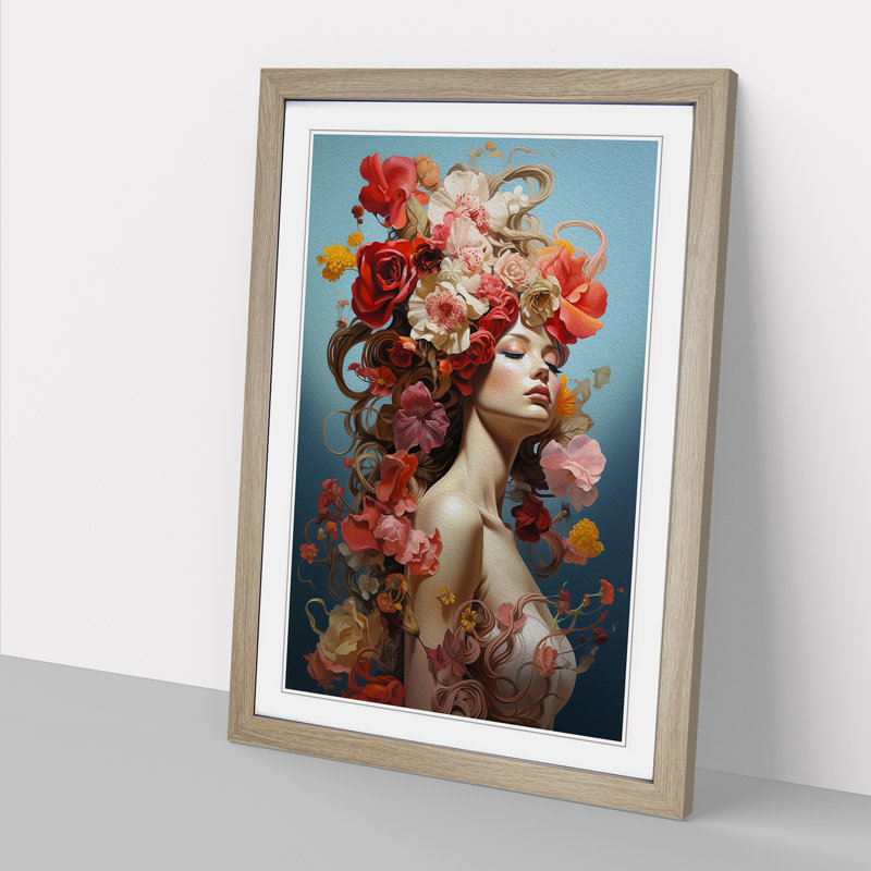 Single Picture Frame Print on Wood, Oak Framed, 64cm H x 46cm W