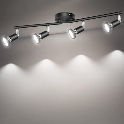 LED Ceiling Light With Four Rotatable Spot Lights, Flexible Lighting For Bedroom And Living Room