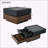 Multi-functional Square 360°Rotating Coffee Table with 2 Drawers, High Gloss 2-Tier Centre Table for Living Room