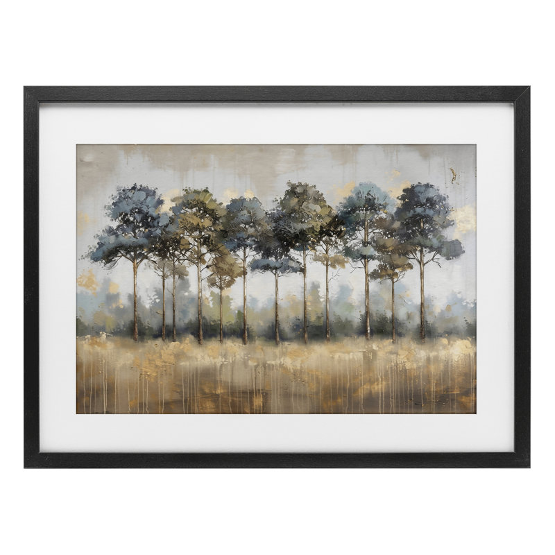 Green & Blue Forest Grove, reproduction encadrée sous verre, design by Creative Studio, 14 x 20