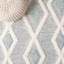 Tapis de style sud-ouest en laine et coton tissé à la main Vermont en ivoire / bleu-1217822437