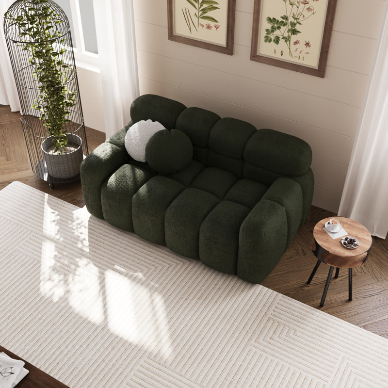 Canapé rembourré 64,96 po, Boucle verte