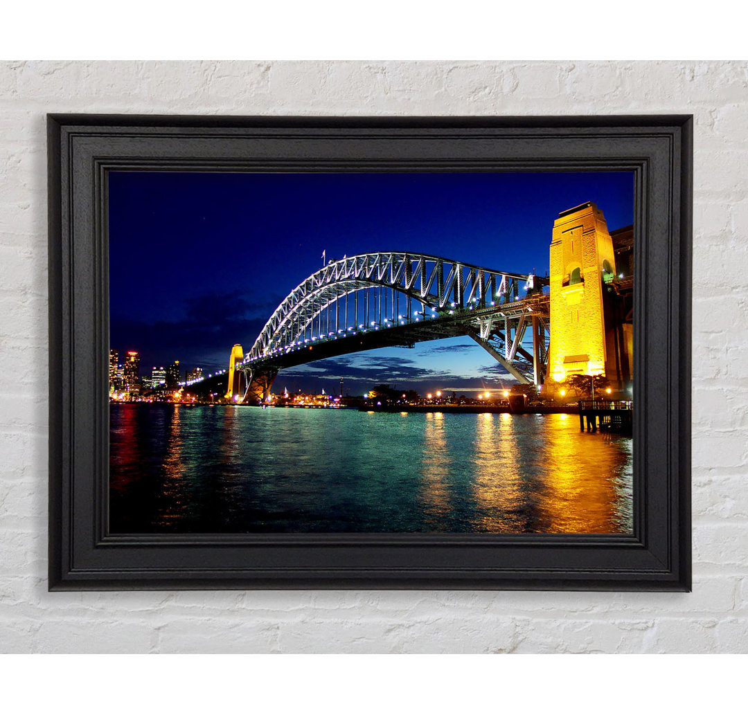 Sydney Harbour Bridge Spiegelungen Gerahmter Druck