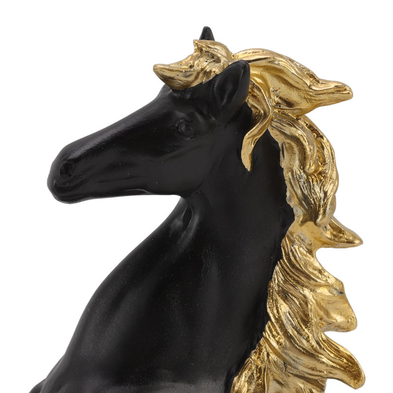 Statue de cheval ornement décoratif de richesse de bon augure artisanale en résine pour bureau de salon