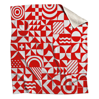 Couvertures de formes géométriques rouges et blanches