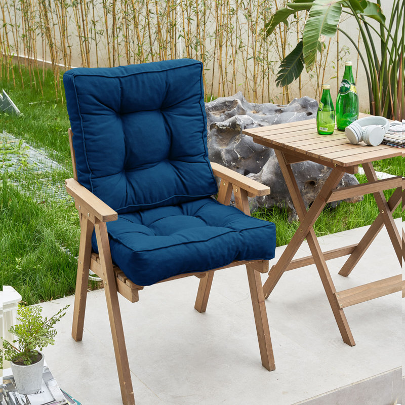 Outdoor 4.7'' Dining Chair Chair Pad, Navy Blue