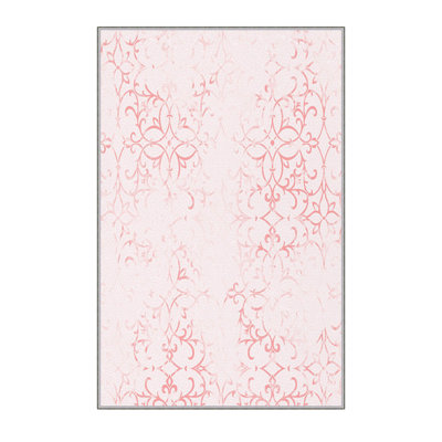 Tapis rose en polyester tissé à la main Yanis