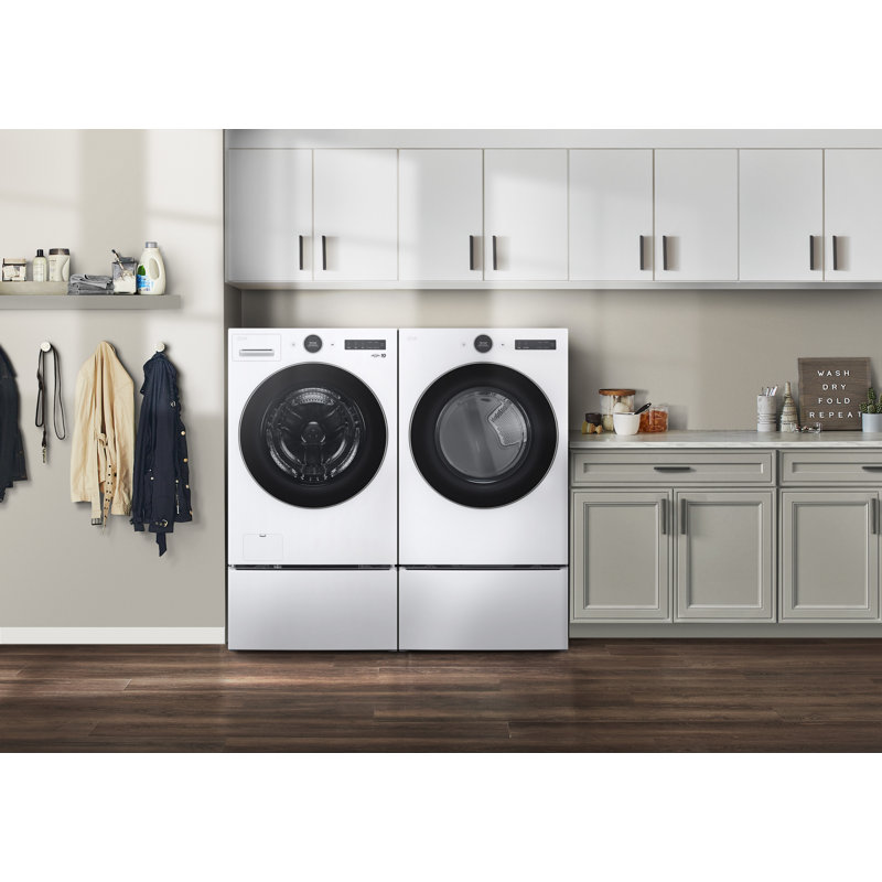 7.4 cu. ft. Ultra Large Capacity Smart Front Load Gas Energy Star Dryer with Sensor Dry & Steam Technology, White