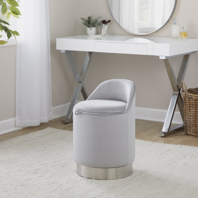 Callum 18" Vanity Stool with Swivel & Metal Base