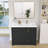 42 Inch Solid Surface Bathroom Vanity Top with Right Side Integrated Single Sink,  Bright White 2" Thick Countertop, Raised Edge & Backsplash