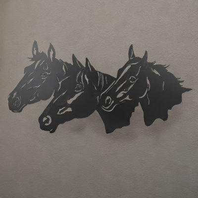 Plaque murale buste de cheval l 24 po