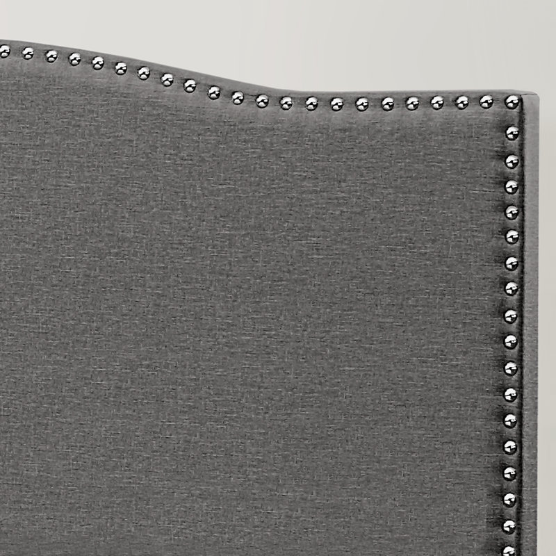 Hornersville Upholstered Panel Bed, Full, Stone Polyester