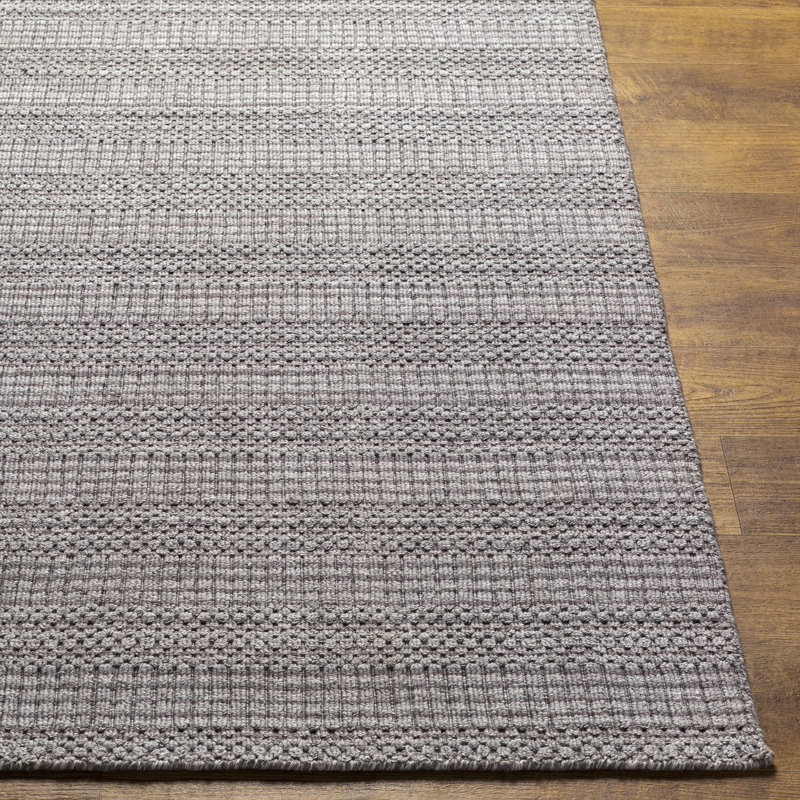 Area Rug in Black, Rectangle 6' x 9'