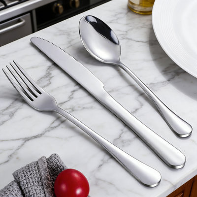 12-Piece Stainless Steel Silverware Set For 4, Mirror Polished Flatware With Forks Spoons Knives