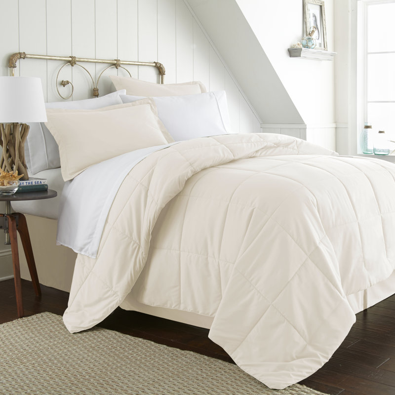 Simply Soft 8 Piece Microfiber Complete Bedding Set, Ivory, Full Comforter + 7 Pieces Included