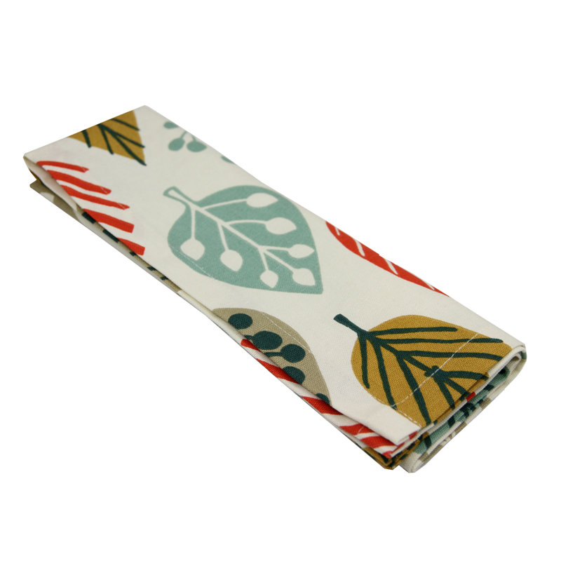 Esmerelda Linen Floral Rectangle Napkin, Terracotta Orange