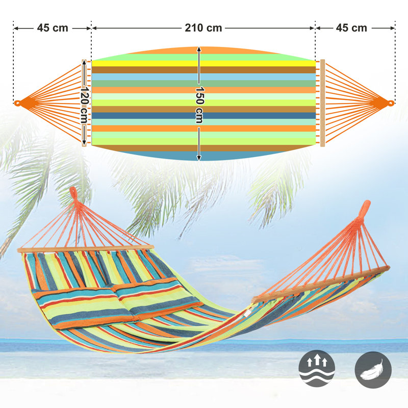 Double Hammock, 4.5cm H x 150cm W x 300cm L, Green