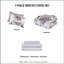 Lit simple moderne avec édredon mauve à motif floral et draps plats et ajustés-131376099