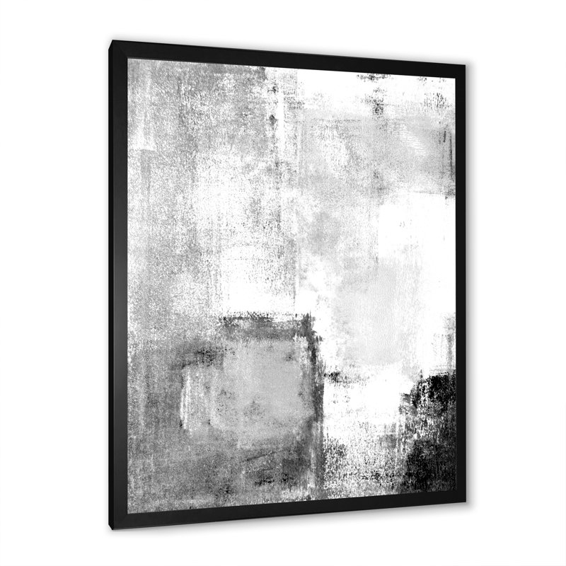 Art moderne gris et bleu II 2FDP47722, Cadre noir, H 20 po x l 12 po x P 1 po