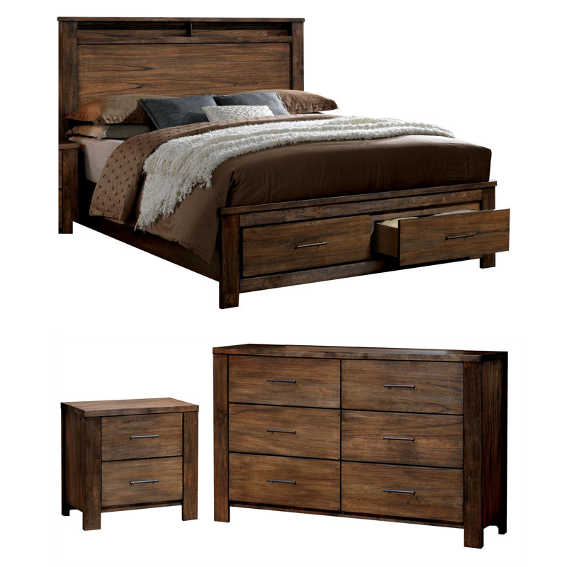 Ensemble de chambre à coucher configurable standard avec rangement Wrington