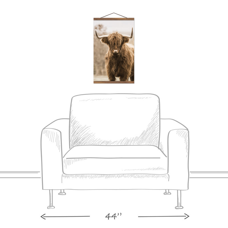 «Highland Cow Close up», reproduction sur toile sans cadre, H 18 po x l 12 po x P 0,63 po
