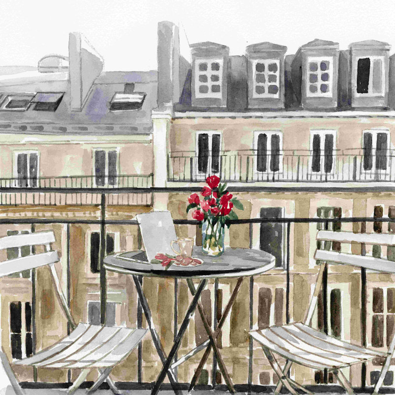Vue panoramique depuis le balcon parisien, H 36 po x l 36 po