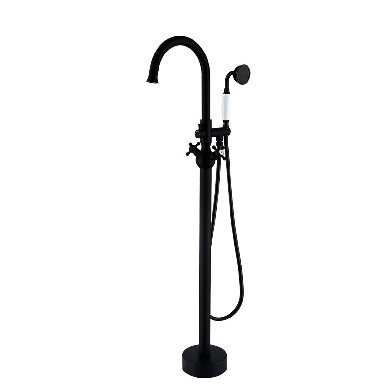 Modern Bathtub Faucet With Hand Shower - Matte Black, Metal, Bathroom Renovation Black & Corrosion Quality Upgrade,