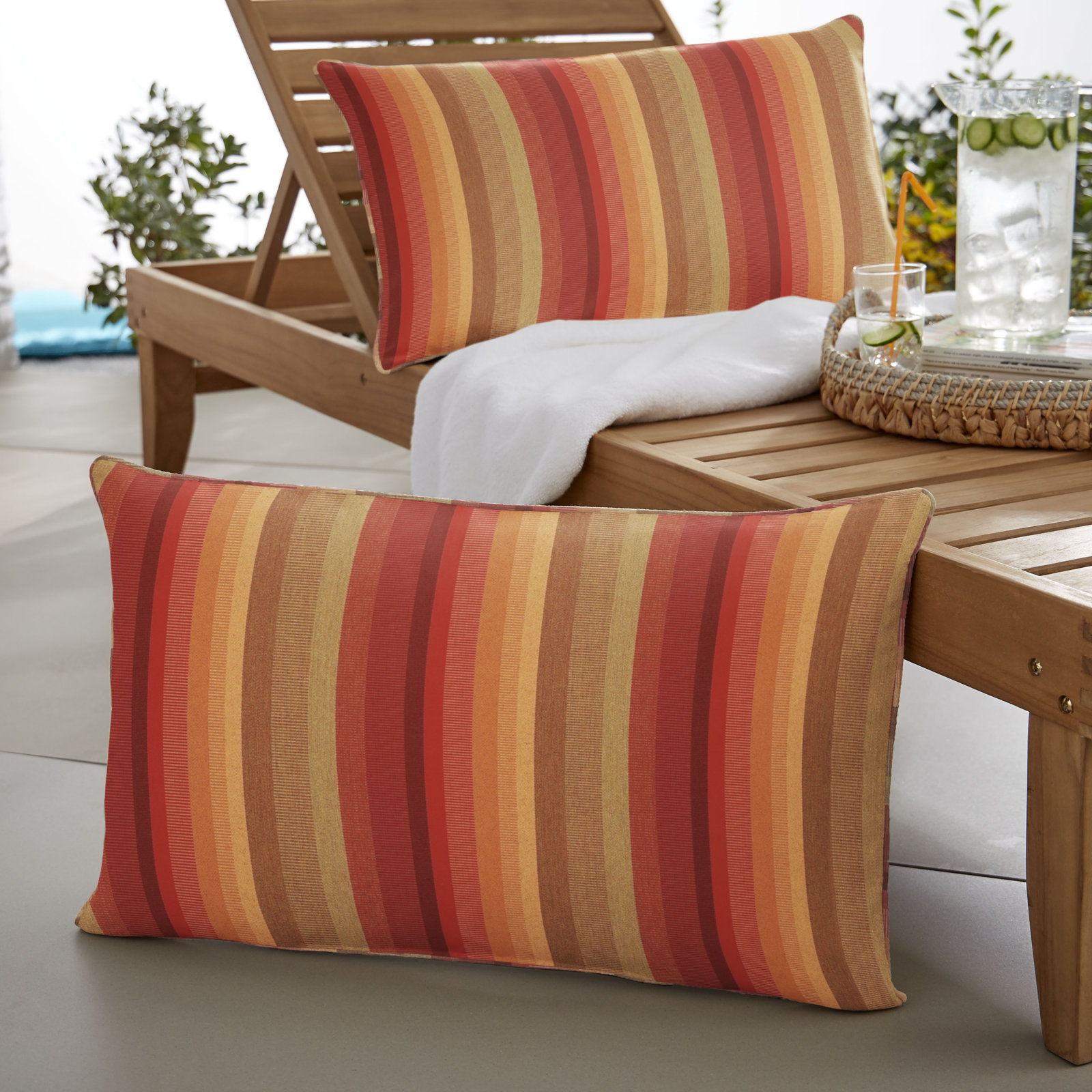 Boynton Rectangular Pillow Cover & Insert, Red, 6" H x 18" W