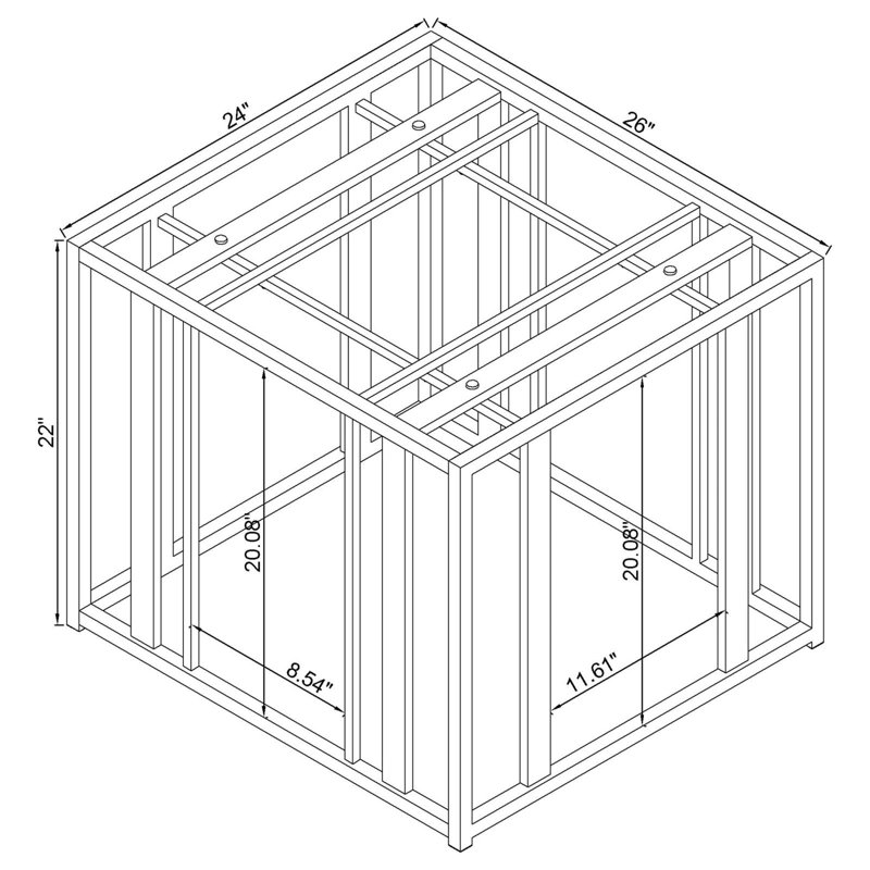 Adri Rectangular Glass Top Side End Table Black Nickel, Black Nickel