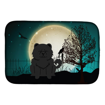 Tapis de séchage chow chow halloween halloween