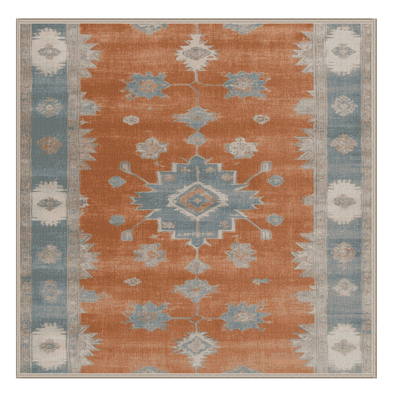 Tapis brun lavable à la machine, Carré 6 pi