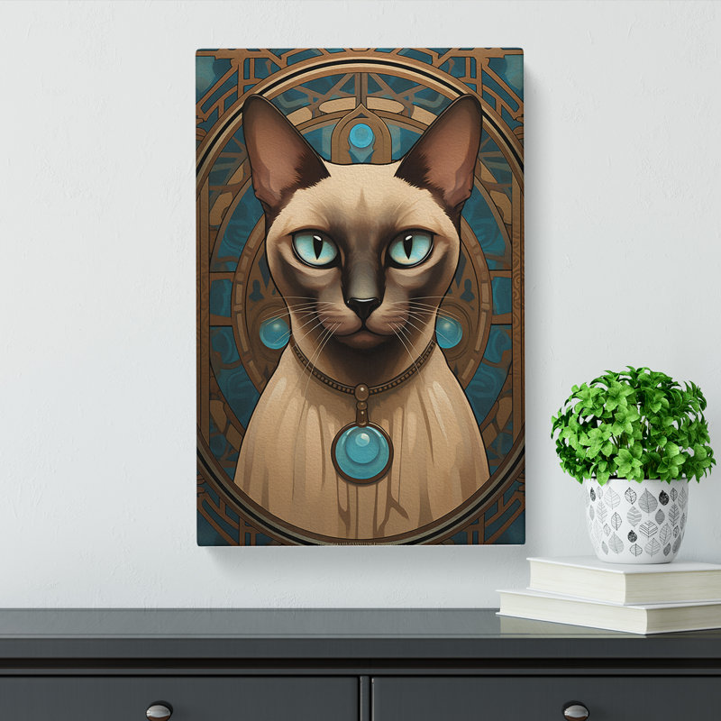 Siamese Cat - Print, 60cm H x 40cm W x 3cm D