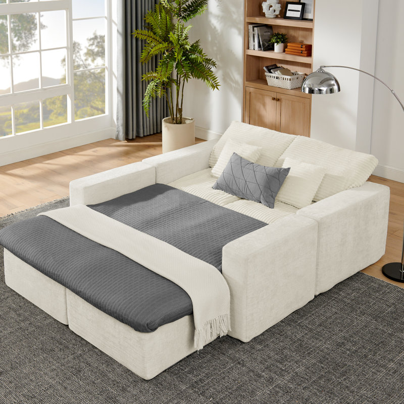 Mobilier moderne en forme de U beige, canapé modulaire de 142 po avec méridienne confortable et siège profond pour le salon, aucune collection de salle d'assemblage, siège, requis