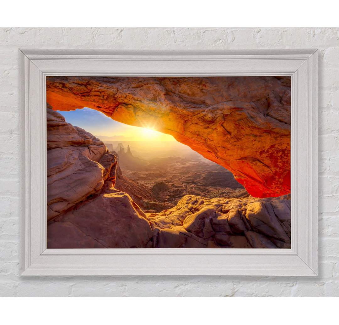 Sonne bricht durch den Red Rock Canyon Gerahmter Druck