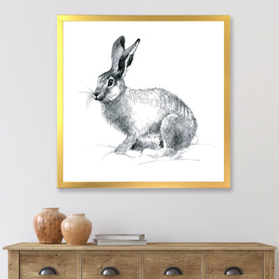 Portrait monochrome de lapin - reproduction sur toile