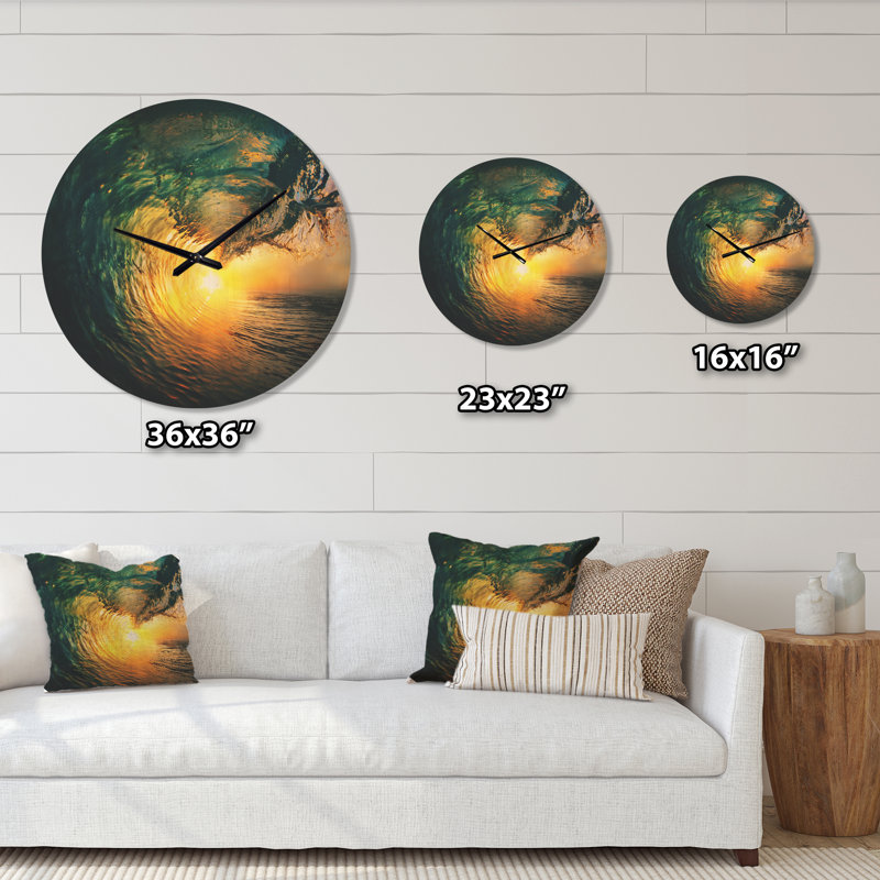 Horloge murale Ocean Waves Falling Down VI, Moyenne